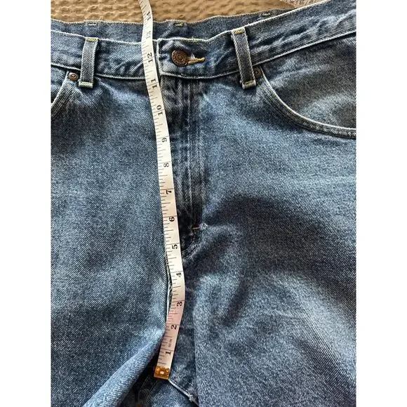 Vintage 90s Lee Riders High Waisted Medium Wash Denim Shorts - Size 34 - Picture 4 of 7